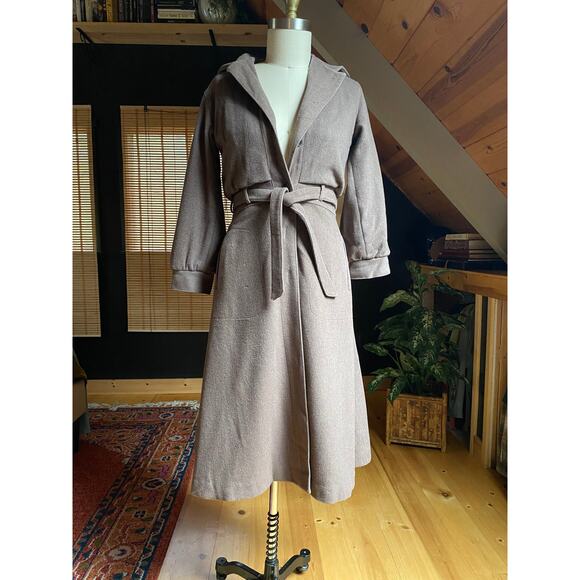 Very Vintage Wool Duster Coat with Hood - Picture 2 of 12